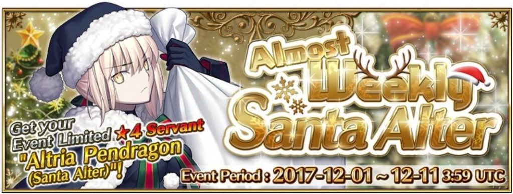 Fate Grand Order - Almost Weekly Santa Alter: Fate GO Christmas 2017