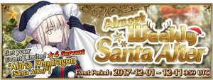 Fate Grand Order - Almost Weekly Santa Alter: Fate GO Christmas 2017