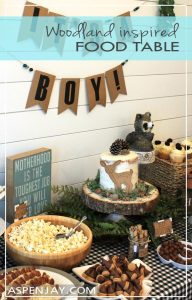 Woodland Themed Baby Shower Food Table